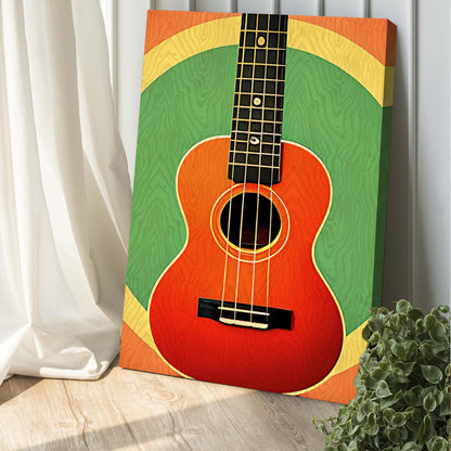 Ukulele Retro Canvas Wall Art