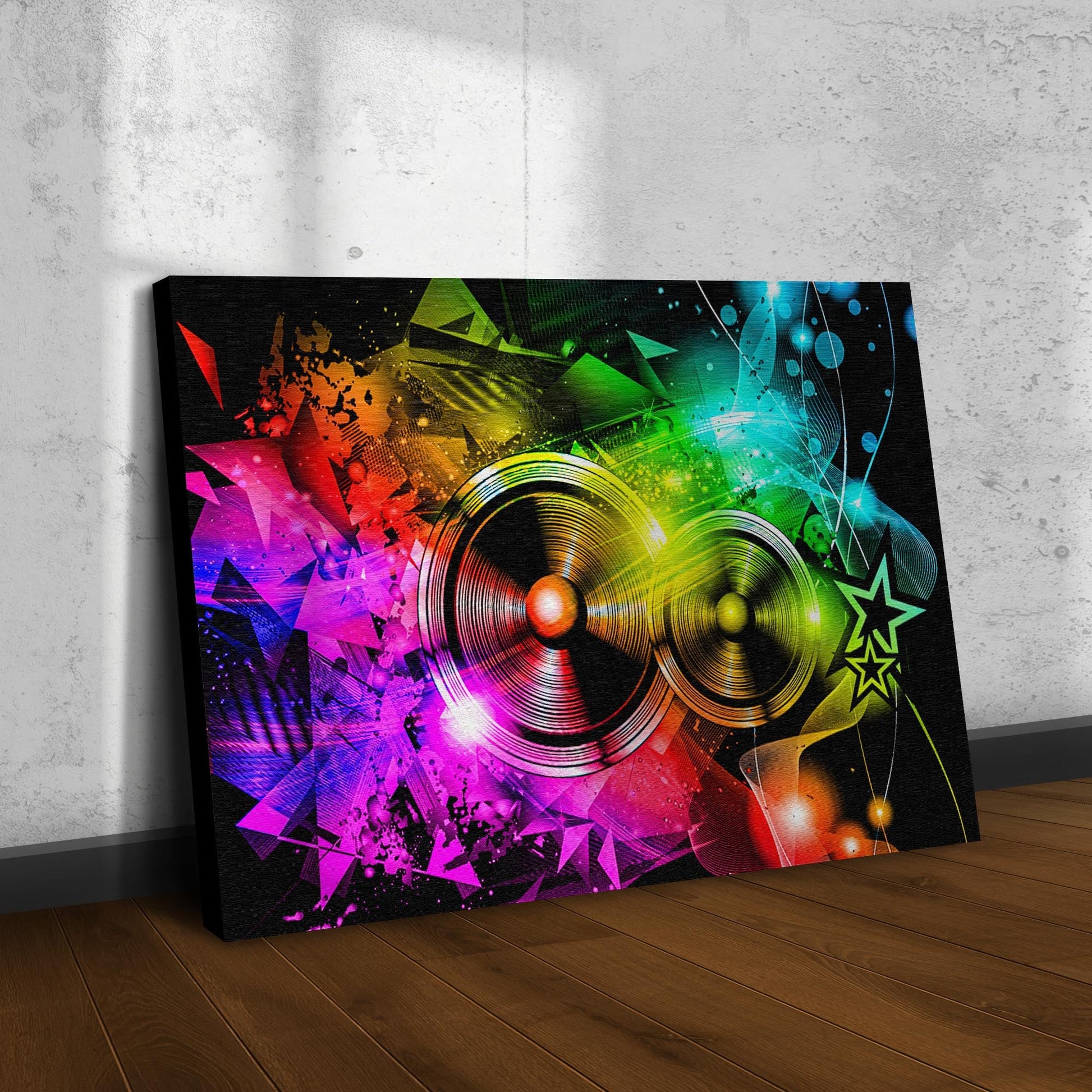Music Equipment Speakers Abstract  Canvas Wall Art