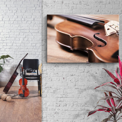 Violin Up Close Canvas Wall Art