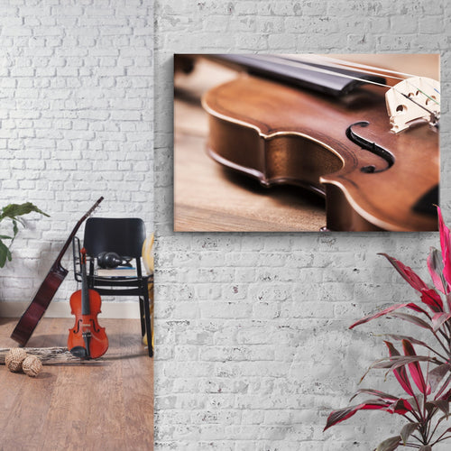 Violin Up Close Canvas Wall Art