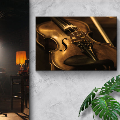 Violin Sepia Canvas Wall Art