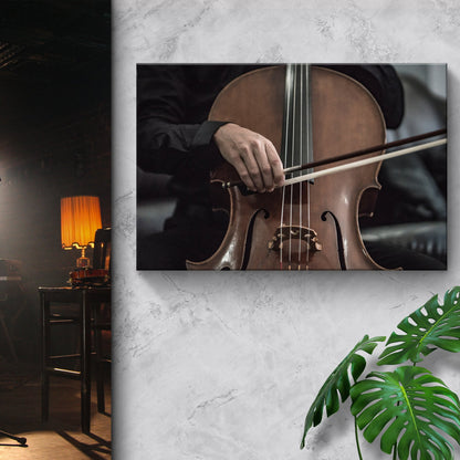Cello Playing Canvas Wall Art
