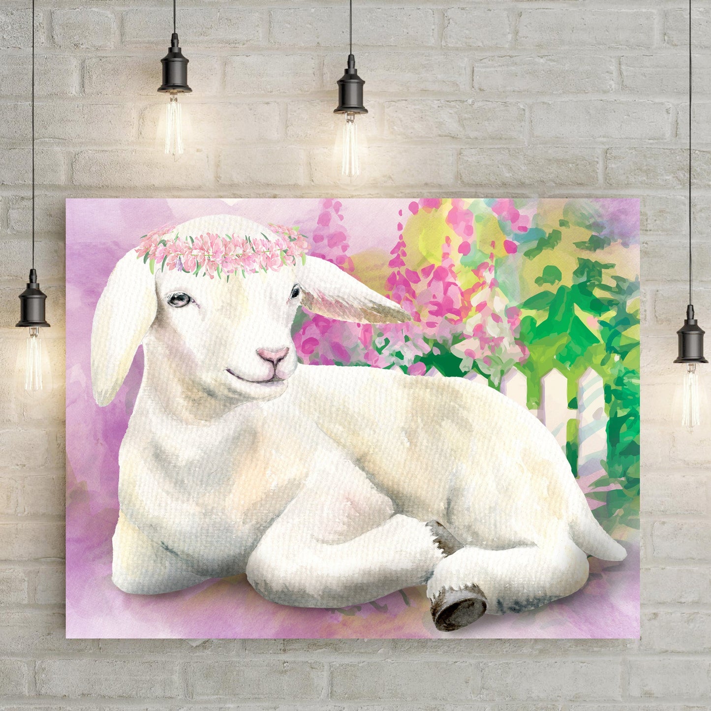 Sitting Pretty Baby Goat Canvas Wall Art