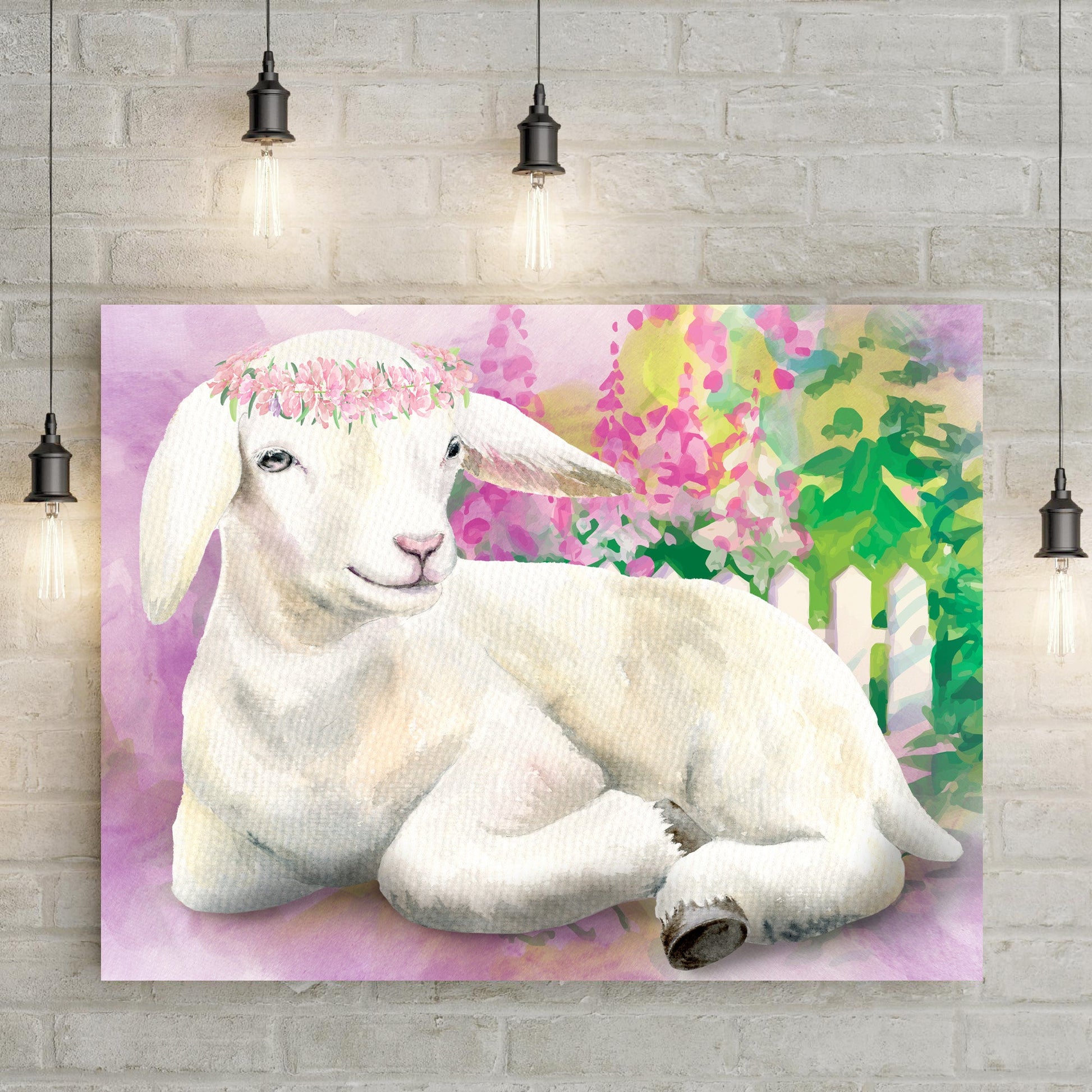 Sitting Pretty Baby Goat Canvas Wall Art