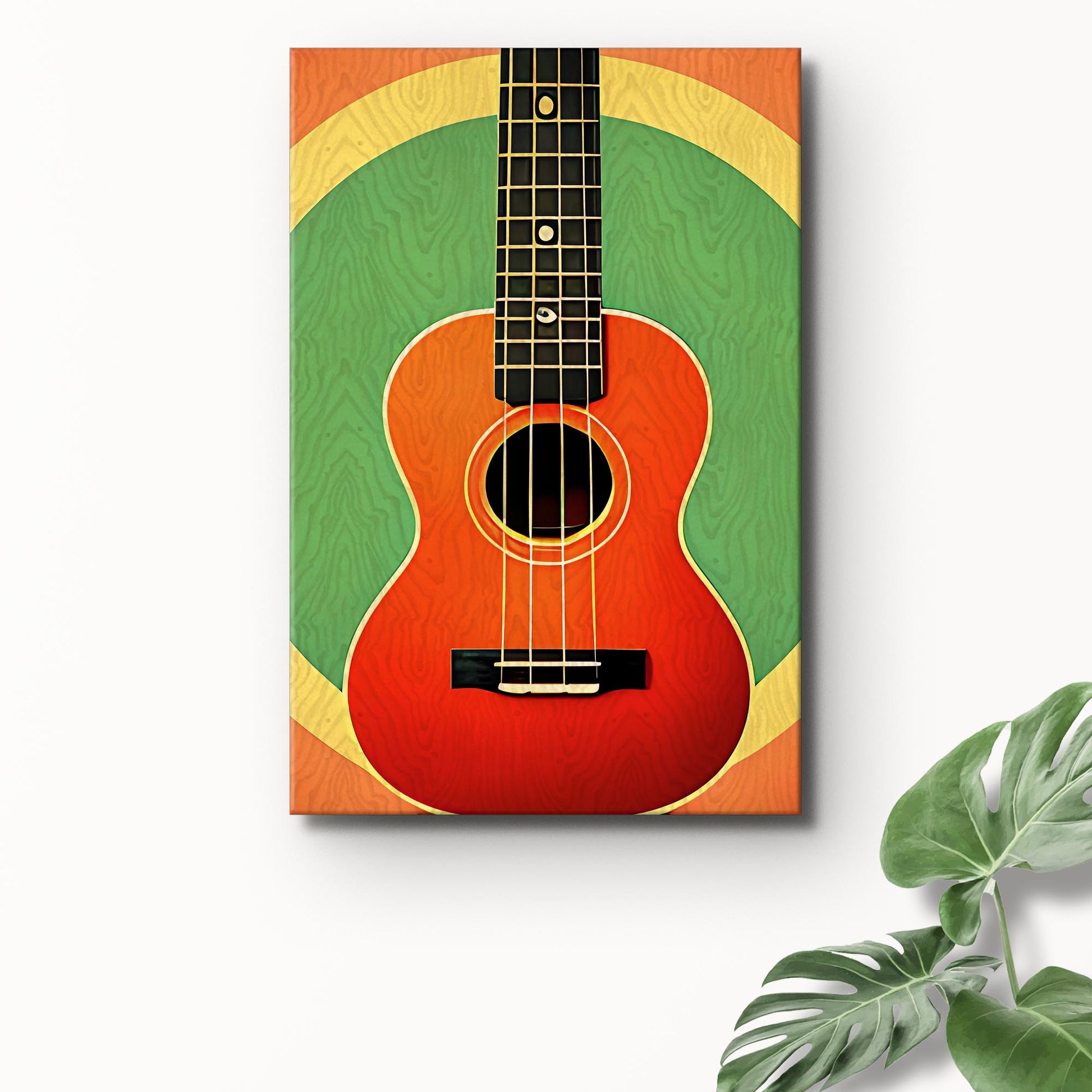 Ukulele Retro Canvas Wall Art