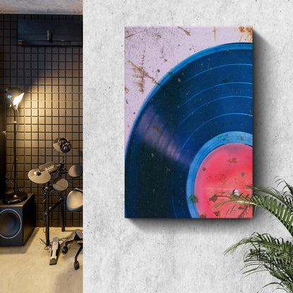 Music Equipment Vinyl Records Grunge Canvas Wall Art