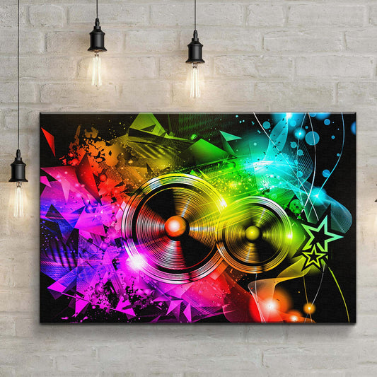 Music Equipment Speakers Abstract  Canvas Wall Art