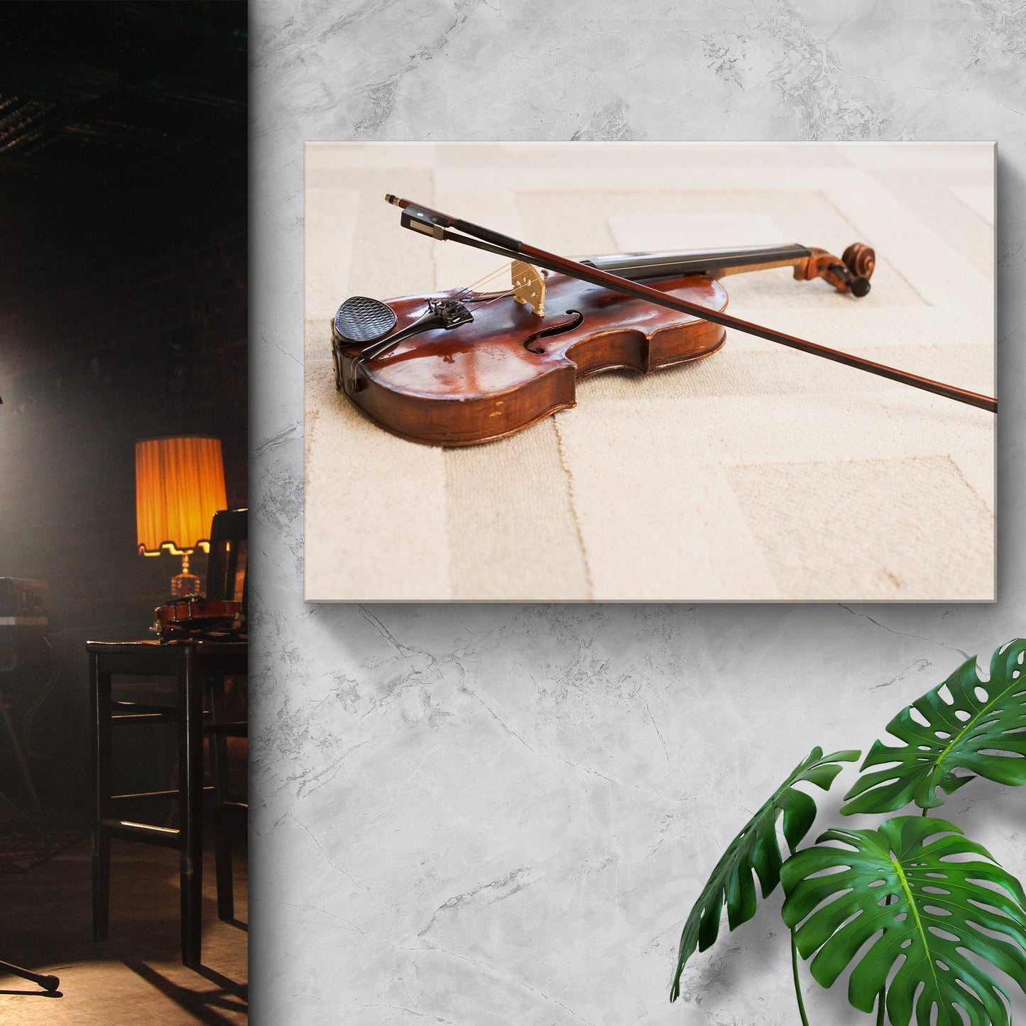 Violin Modern Canvas Wall Art