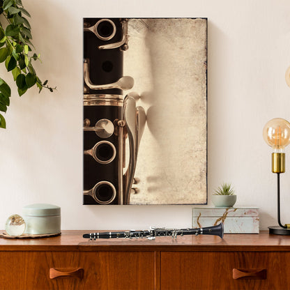 Clarinet  Grunge Canvas Wall Art