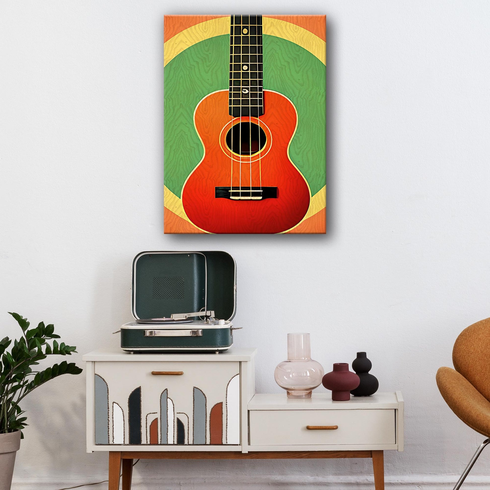 Ukulele Retro Canvas Wall Art