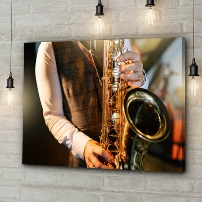 Saxophone Playing Canvas Wall Art