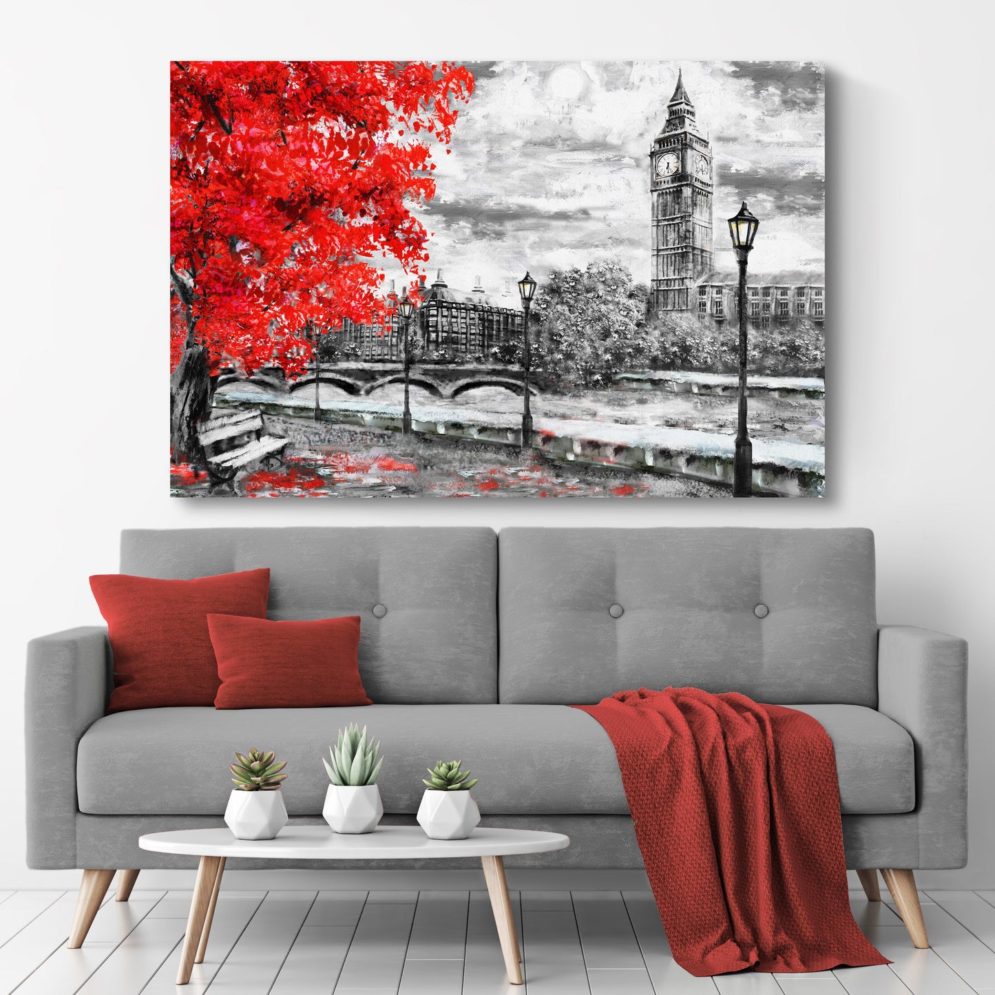 Stunning Red Autumn Tree Canvas Wall Art