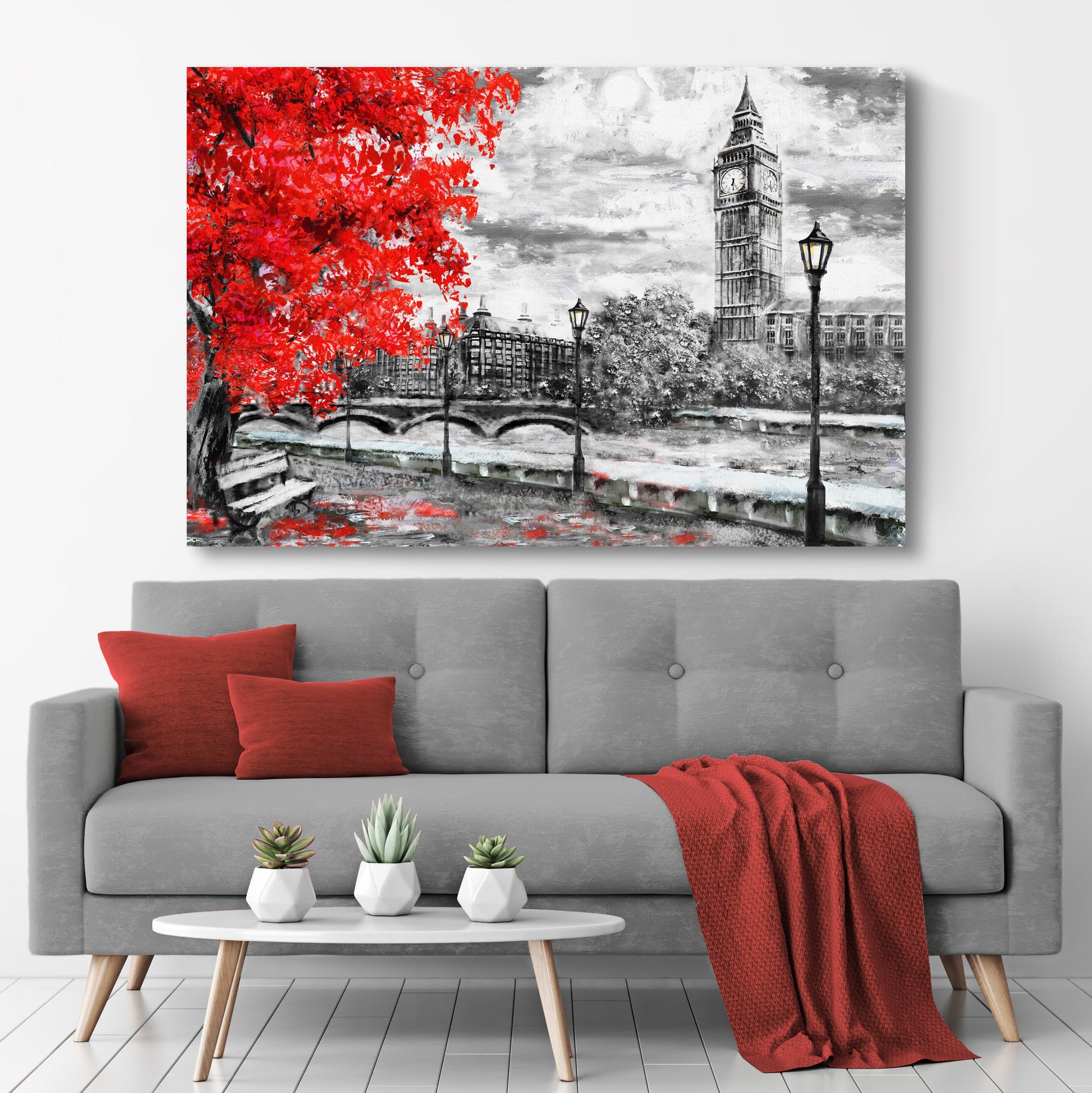 Stunning Red Autumn Tree Canvas Wall Art