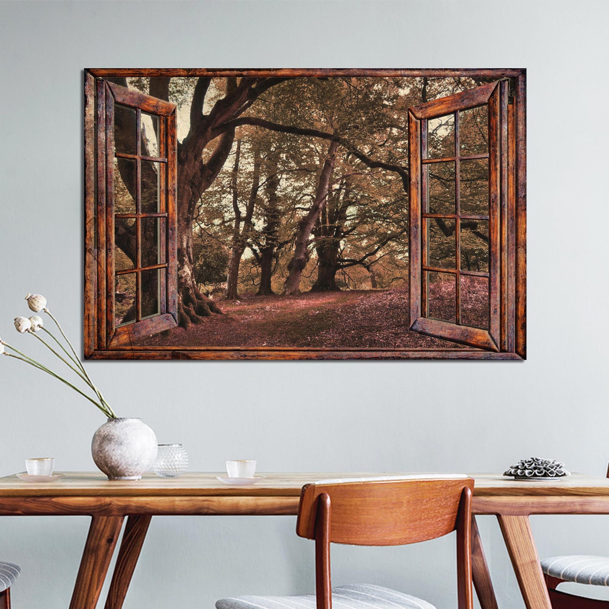 To The Woods Windows Canvas Wall Art
