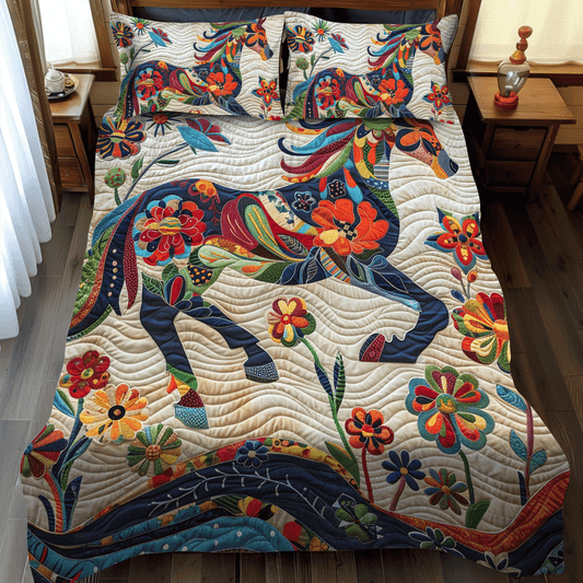 Equine Art 3-Piece Quilted Bedding Set - Single (59" x 70")