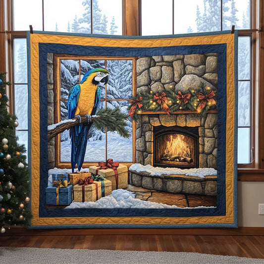 Macaw's Winter Retreat Quilt Blanket