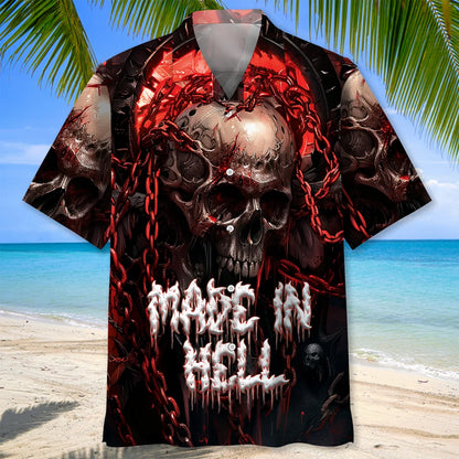Made in Hell Monster Skull Hawaiian Shirt