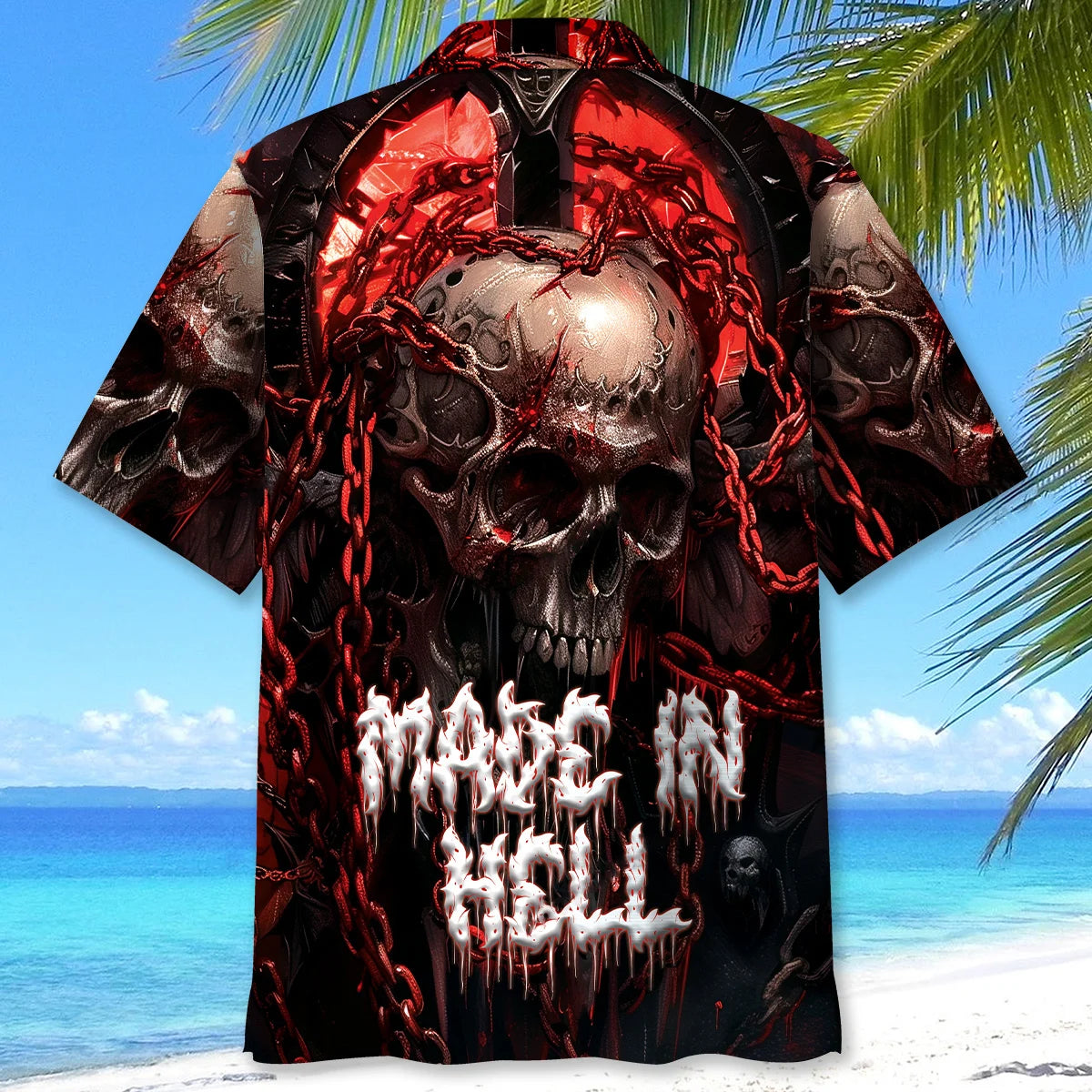 Made in Hell Monster Skull Hawaiian Shirt