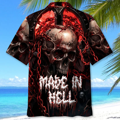 Made in Hell Monster Skull Hawaiian Shirt