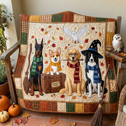 Magical Canine Companions Quilt Blanket