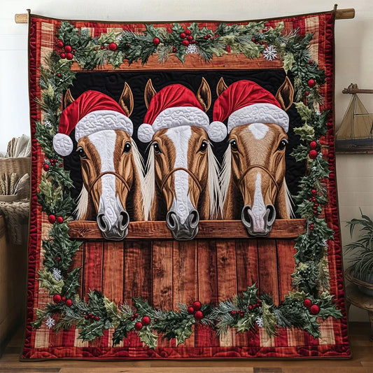 Magical Horse Holiday Quilt Blanket