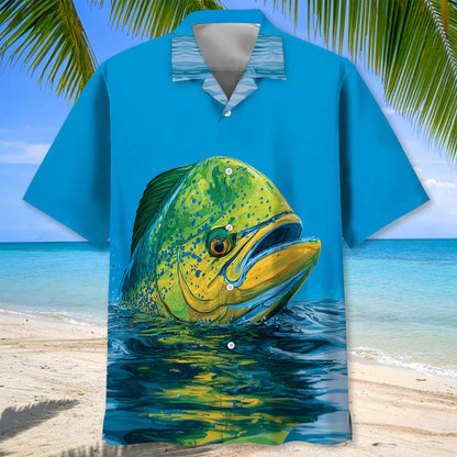 Mahi Mahi Blue Art Hawaiian Shirt