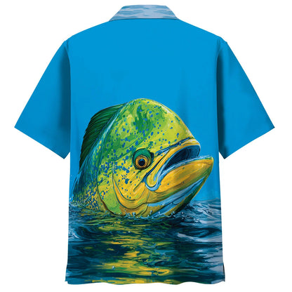 Mahi Mahi Blue Art Hawaiian Shirt