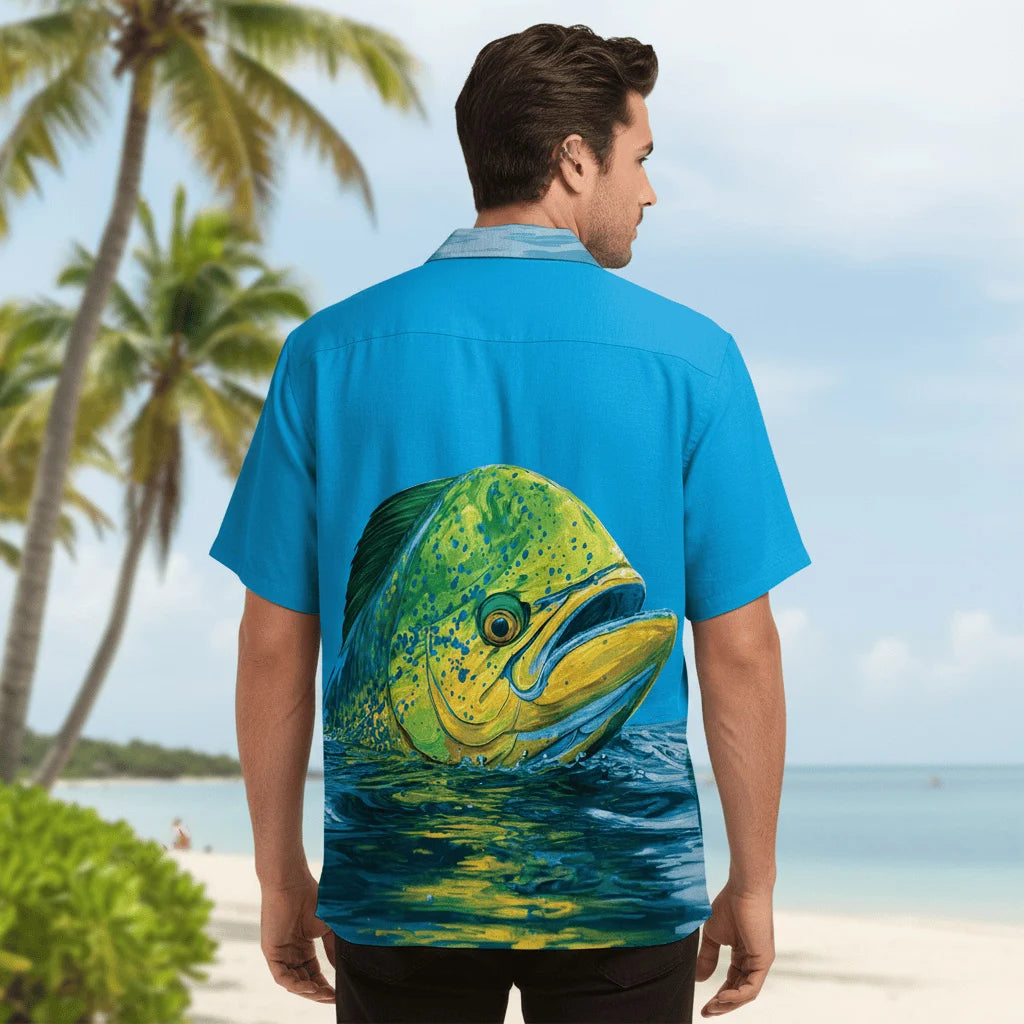 Mahi Mahi Blue Art Hawaiian Shirt