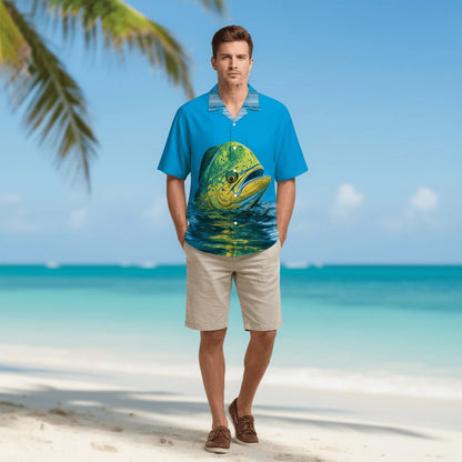 Mahi Mahi Blue Art Hawaiian Shirt