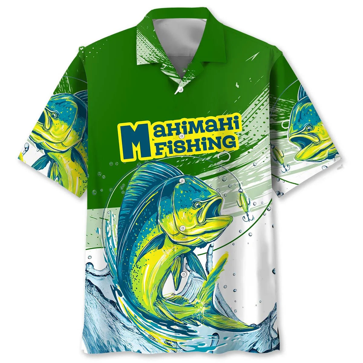 Mahi Mahi Fish Green Hawaiian Shirt