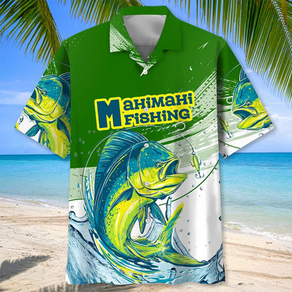 Mahi Mahi Fish Green Hawaiian Shirt