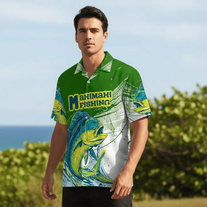 Mahi Mahi Fish Green Hawaiian Shirt