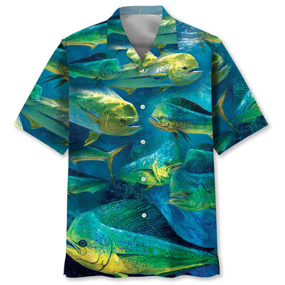 Mahi Mahi Fish Under the Water Hawaiian Shirt