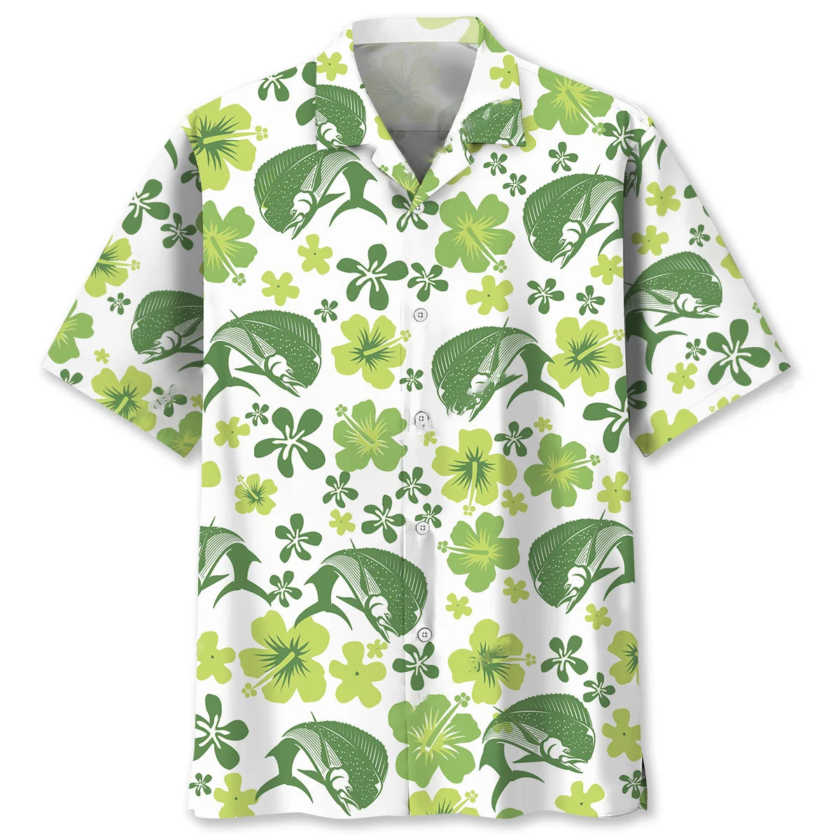 Mahi Mahi Hibiscus Hawaiian Shirt