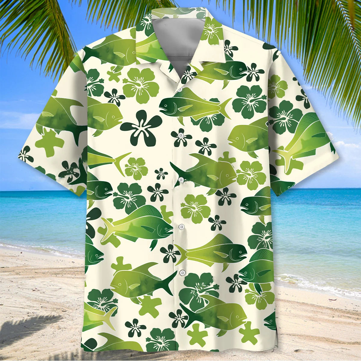 Mahi Mahi Hibiscus Hawaiian Shirt
