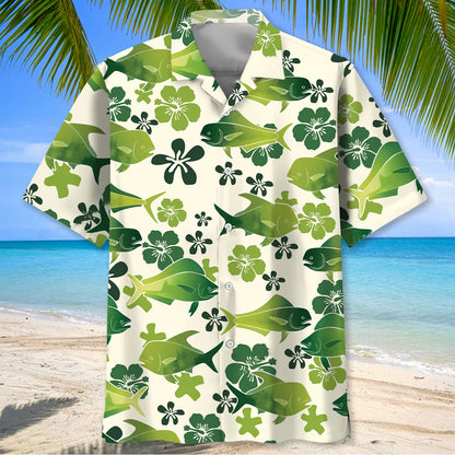 Mahi Mahi Hibiscus Hawaiian Shirt