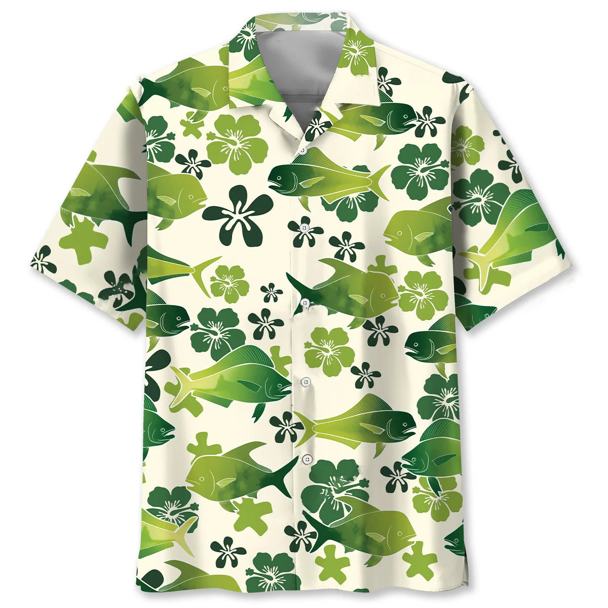 Mahi Mahi Hibiscus Hawaiian Shirt