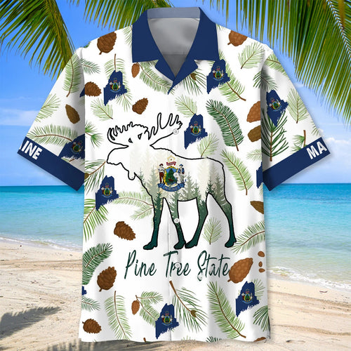 Maine Pine Tree State Hawaiian Shirt