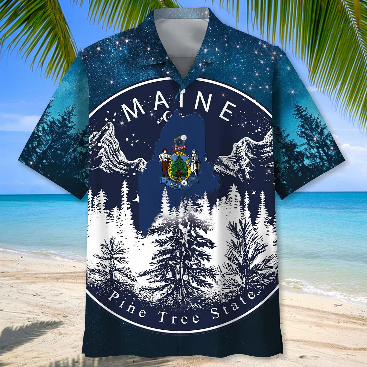 Maine Proud State Night Hawaiian Shirt