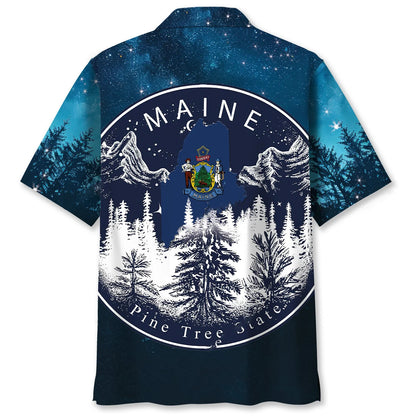 Maine Proud State Night Hawaiian Shirt