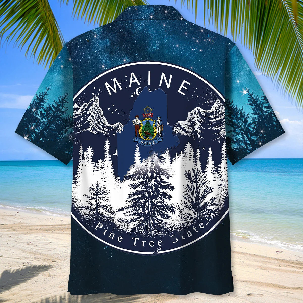 Maine Proud State Night Hawaiian Shirt