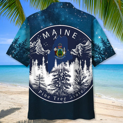 Maine Proud State Night Hawaiian Shirt