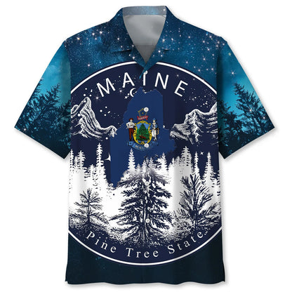 Maine Proud State Night Hawaiian Shirt