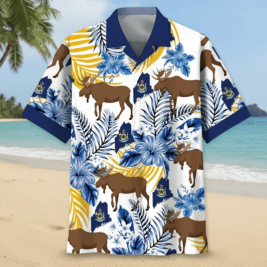 Maine State Proud Hawaiian Shirt - S - hawaiian shirt