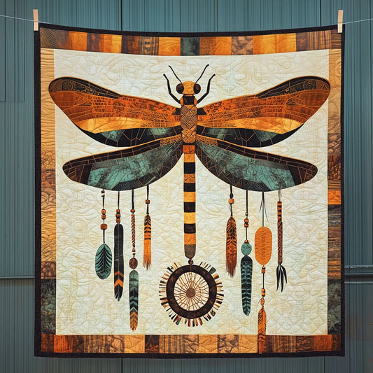 Majestic Dragonfly Dreamcatcher Quilt Blanket