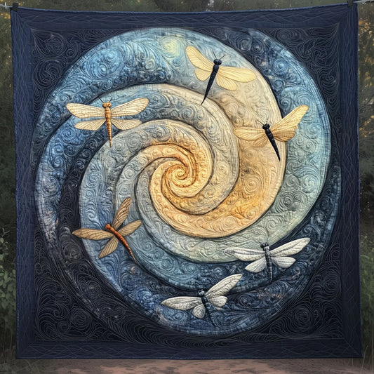 Majestic Dragonfly Transformation Quilt Blanket