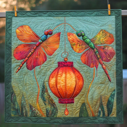 Majestic Lantern Dragonfly Quilt Blanket
