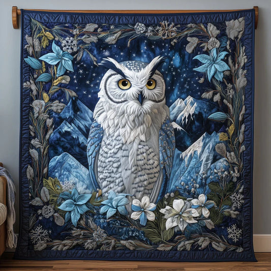 Majestic Snow Owl Quilt Blanket