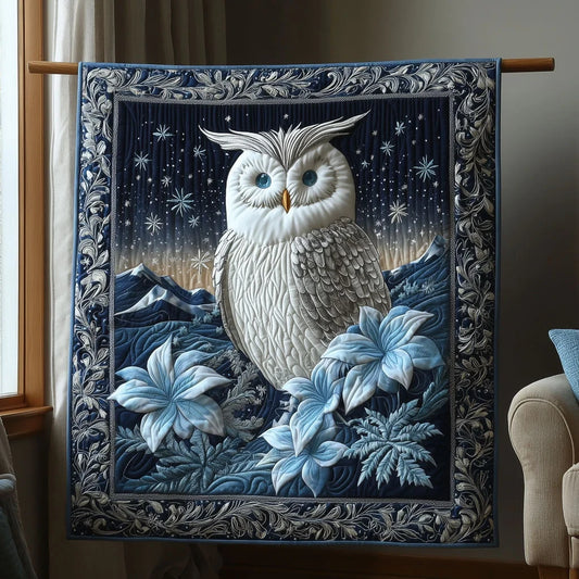 Majestic Snow Owl Quilt Blanket