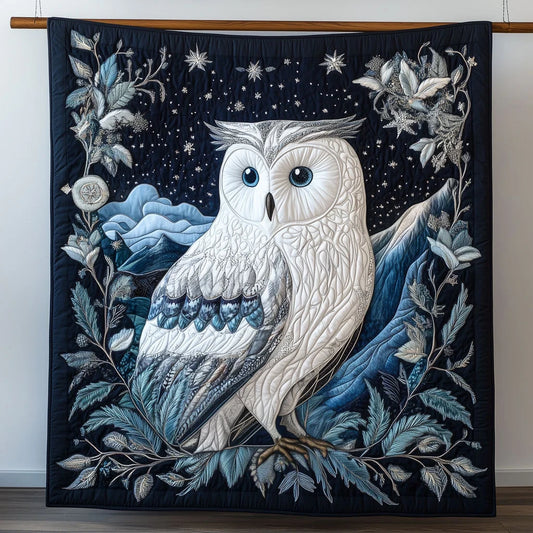 Majestic Snow Owl Quilt Blanket